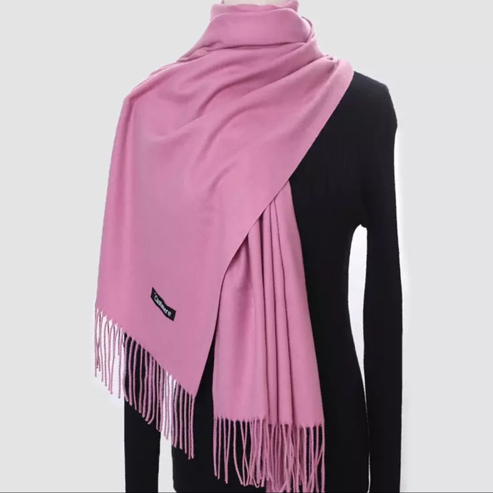 Cashmere Blend Pashmina Scarf Wrap Dusty Pink